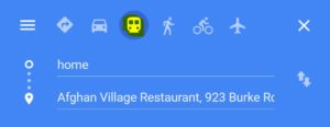 Choose transit on google map
